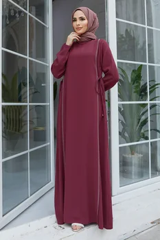 Осеннее Модное Мусульманское Женское Платье Повседневное Традиционное Платье На Шнуровке С Бриллиантами, Мусульманское Женское Платье