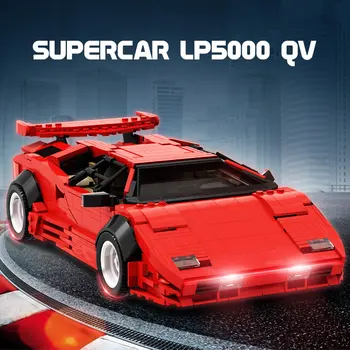Новые скорости гоночных автомобилей Countachx LP5000 QV Hypercar Супер Гоночный автомобиль Высокотехнологичная модель Строительные блоки Игрушки Подарки на День рождения