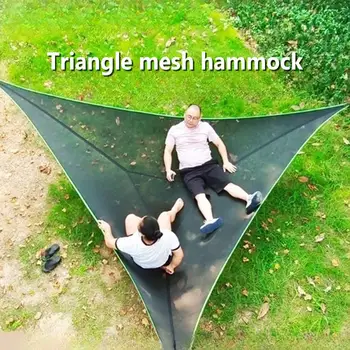 Гамак для нескольких человек 3-точечный дизайн треугольный гамак Палатка подвесной комплект для путешествий Задний двор Открытый сад Кемпинг
