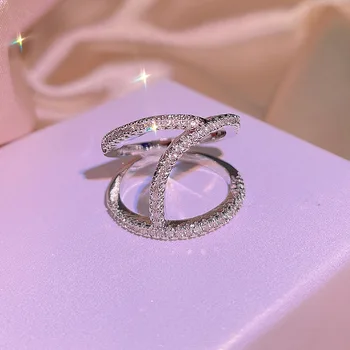 Классические кольца нестандартной формы для женщин, свадебные кольца из стерлингового серебра S925, ювелирные изделия Высокого качества, Обручальные Кольца Anillos Mujer
