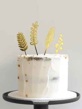 Топпер для торта в стиле INS, Выпечка, Украшение торта, Простые акриловые вставки из сусального золота, вставка из роз из задней части черепахи Мори