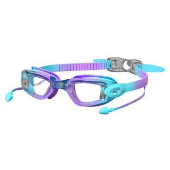 Очки для плавания для мальчиков, очки для дайвинга, широкий обзор, регулируемый ремешок, 100 Защита от ультрафиолета, отсутствие протечек, Защита от царапин и запотевания, очки для бассейна для детей