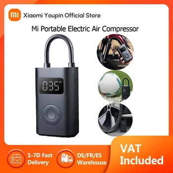 Оригинальный Портативный электрический воздушный компрессор Xiaomi, Цифровой датчик контроля давления в шинах, надувной воздушный насос для автомобильного футбола