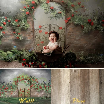 Фон для фотосъемки в цветочном саду Художественный портрет детей на 1-й день рождения Фон для новорожденных Реквизит профессиональной фотостудии для детей