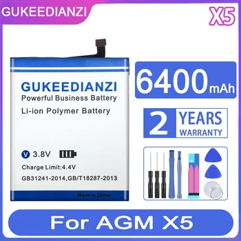 Сменный аккумулятор GUKEEDIANZI емкостью 5600 мАч/6550 мАч для аккумуляторов мобильных телефонов AGM X5 X3 X2 SE X1