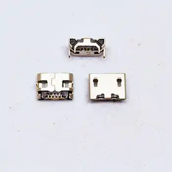 10шт Micro USB 5pin без бокового разъема USB из бычьего рога, плоский рот, гнездо на четырех ножках, разъем mini usb, Длинная игла