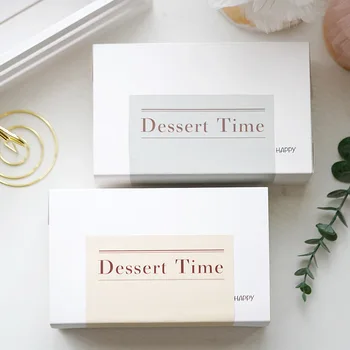 2020 Kawaii коробка для кексов Коробки из крафт-бумаги Коробка для десерта, мусса Стаканчики для торта Футляры для макарон Упаковка Картонная Коробка Упаковка печенья
