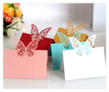 50шт именные открытки с бабочками, свадебные украшения, декор стола, Поздравительная открытка с названием стола, праздничные принадлежности