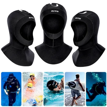 3 мм Неопреновая шапочка, Черный капюшон для дайвинга, теплая эластичная шапочка для плавания, шлем для гидрокостюма для взрослых, для пловца, занимающегося подводным плаванием, каякингом, бодибордингом, серфингом