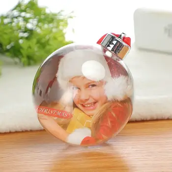 Фото-безделушки для рождественской елки, прозрачные безделушки, украшение в виде шара, праздничное украшение для вечеринок