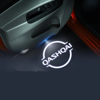 2шт Светодиодный Проектор освещения двери автомобиля Наклейка Аксессуары для Nissan Qashqai J12 J11 J10 2022 2021 2020 2019 2018 2017 2015 - 2007