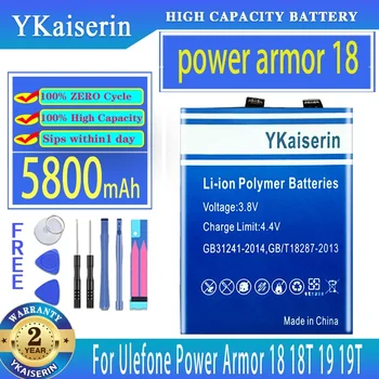 YKaiserin Аккумулятор power armor18 5800mAh Для Ulefone Power Armor 18 18T 19 19T Armor19 Bateria