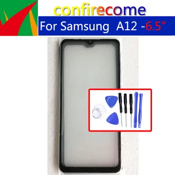 Для Samsung Galaxy A12 Замена переднего стекла с сенсорным экраном на передней стеклянной панели с ЖК-дисплеем A125F A125M A125N Замена переднего стекла