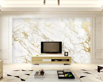 beibehang papel de parede Индивидуальные золотые шелковые обои с белым мрамором в стиле джаз для украшения дома, обои для спальни, гостиной