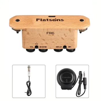 Модернизированный перезаряжаемый звукосниматель FLATSONS с усилением задержки реверберации 4-в-1 Многофункциональный звукосниматель Музыкальные инструменты