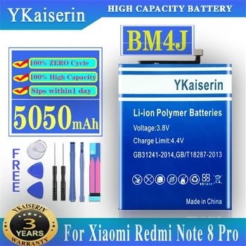 YKaiserin 100% Для Xiao Mi BM4J Аккумулятор емкостью 5050 мАч Для Xiaomi Redmi Note 8 Pro/Note 8Pro Высококачественные Сменные Батареи Для Телефона