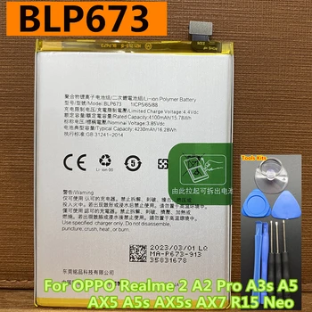 Оригинальный Новый Аккумулятор BLP673 4230mAh для OPPO Realme 2 A2 Pro A3s A5 AX5 A5s AX5s AX7 CPH1803 CPH1805 CPH1851 /R15 Neo