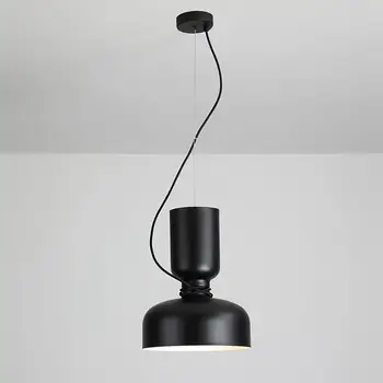 Минималистичный железный подвесной светильник, дизайнерский подвесной светильник в стиле арт-ресторан для прикроватной тумбочки в гостиной, современное черно-белое подвесное освещение