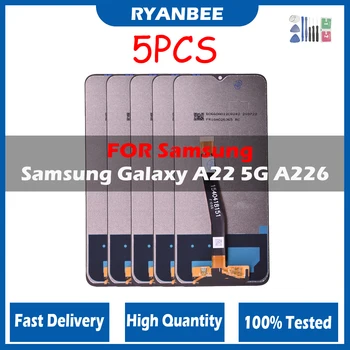 5 шт./лот ЖК-дисплей Для Samsung Galaxy A22 5G SM-A226B A226 Дисплей С Сенсорным Экраном Дигитайзер В сборе Для Samsung A226B С рамкой