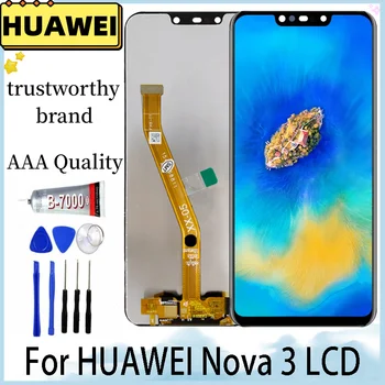 100% Протестированный 6,3-дюймовый Для Huawei Nova 3 ЖК-дисплей С сенсорным экраном С рамкой Для Nova 3 Screen Display PAR-LX1 PAR-LX9 Display