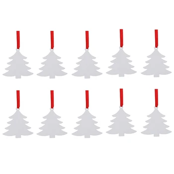 10 упаковок сублимационных рождественских заготовок, пустые украшения из алюминиевой доски, белые пустые украшения для Рождества своими руками.