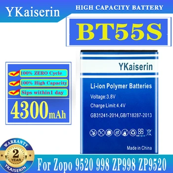 YKaiserin BT55S 4300 мАч Сменный Аккумулятор Для Zopo 9520 998 ZP998 ZP9520 Высокое Качество Batterij Быстрая Доставка