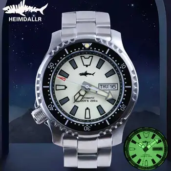 Heimdallr Vintage Abalone Мужские часы для дайвинга Sapphire 200M Водонепроницаемость Япония NH36A Механизм с автоподзаводом Часы с полным ночным освещением