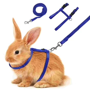 Шлейка для кролика и регулируемый поводок для кроличьей упряжи, аксессуары для кролика, хорька, выгуливающего кролика