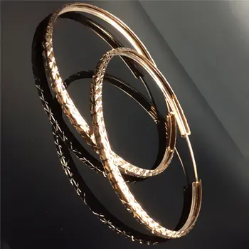 фиолетовое позолоченное 585 пробы 14K розовое золото модные ослепительные серьги-кольца для женщин классические преувеличенные новые вечерние ювелирные изделия