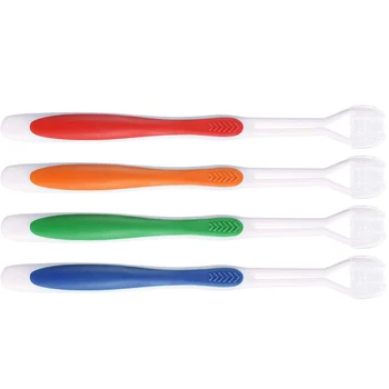 4 предмета в ассортименте зубных щеток с 3 сторонами, Нескользящие Аксессуары для зубных щеток