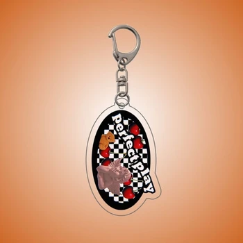 Брелок-подвеска в форме сердца 50JB для женщин и девочек Y2K Брелок-диск с сердечком-сувенир-подарок