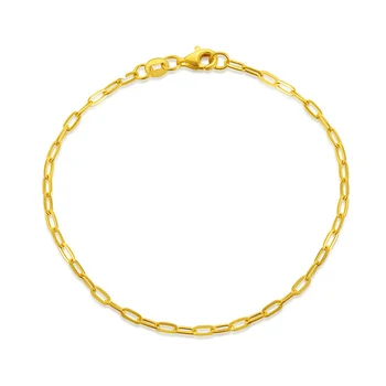 999 Чистый Браслет Из Желтого Золота 24K Для Женщин Solid 5G Crafts Cable Link Шириной 1,2 мм/1,6 мм/1,9 мм, Браслеты Длиной от 16 до 26 см