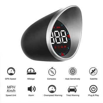 LEEPEE Универсальный Цифровой Комплект Сигнализации Автоаксессуары Светодиодная Подсветка Спидометра G5 RPM MPH Автомобильный Головной Дисплей GPS Компас USB HUD