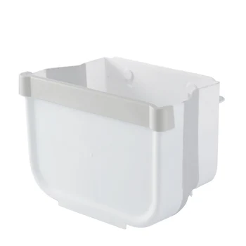 Подвесное мусорное ведро Небольшое Складное мусорное ведро для ящика дверцы кухонного шкафа в спальне без перфоратора L Серого цвета