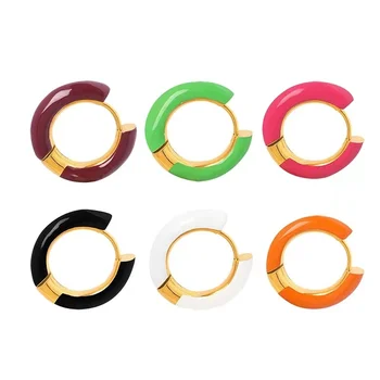 Новое поступление Sweet Candy Красочные Летние Эмалевые серьги-кольца Для девочек Микс Из 6 Цветов Оптовый Поставщик Бесплатный Образец