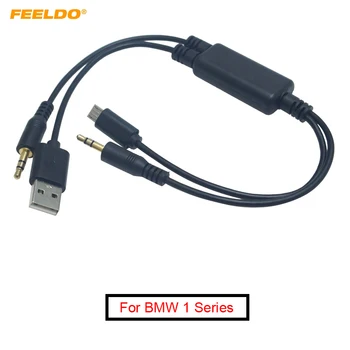 FEELDO Car 3,5 мм Штекер Micro USB к 3,5 мм Штекеру USB A Plug Jack AUX Кабель-Адаптер Для BMW USB Зарядное Устройство Проводной Кабель #AM6218