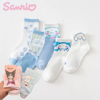 Sanrio Cinnamoroll Kuromi, детские повседневные носки с милым рисунком из мультфильма, осень/Зима 2023, дышащие спортивные носки в новом трендовом стиле,