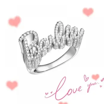 Кольцо Барби из стерлингового серебра 925 пробы, женское Модное Совместное кольцо, ювелирные изделия, Модный женский аксессуар для макияжа, Обручальное кольцо, подарки для пары