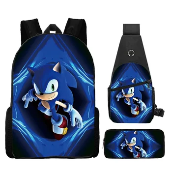 Рюкзак Sonic для начальной школы, школьная сумка из аниме, мультяшный рюкзак на плечах, уличная сумка, красивые модные аксессуары