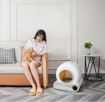 Новый дизайн 2023 года отслеживание здоровья интеллектуальный обучающий Ии cat toliet record indoor big smart cat box автоматическая коробка для котенка