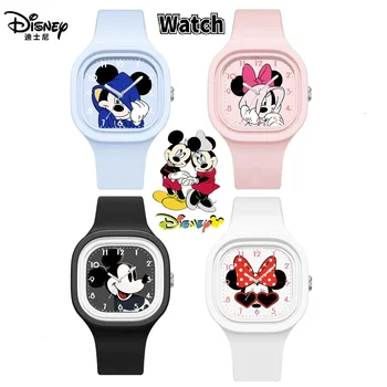 Детские часы Disney FashionAnime Minnie, Стич, Микки Маус, Силиконовые спортивные часы, Мультяшные аксессуары Lilo & Stitch, детские часы