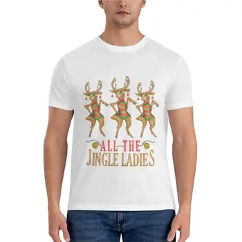 Забавный рождественский олень All the Jingle Женская классическая футболка, черные футболки для мужчин, одежда для мужчин, футболка для мальчика