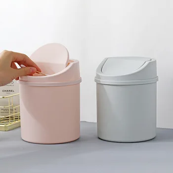 Мини-простая настольная мусорная корзина для уборки рабочего стола, пластиковый мусорный бак большой емкости для канцелярских принадлежностей Kawaii