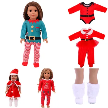 Куклы Рождественское Платье для 43 см Кукольная Одежда Обувь Подходят для 18 Дюймовых Американских Кукол Россия DIY Подарочная Игрушка