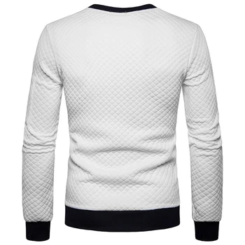 Модный пуловер с длинным рукавом для мужчин, вафельные толстовки, спортивные топы для активного отдыха (черный /темно-синий/винный/ темно-серый/светло-серый)