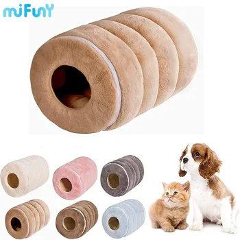 MiFuny Собачьи кровати для маленьких собак, закрытый собачий домик, круглый кошачий домик, съемный зимний теплый питомник, кошачьи кровати, аксессуары для собак