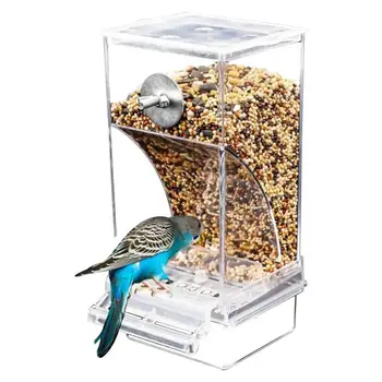 Автоматическая кормушка для попугаев, поилка, Акриловый контейнер для семян, клетка, ящик для хранения продуктов с защитой от разбрызгивания, ящик для кормления с защитой от разбрызгивания