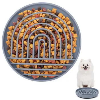Силиконовая миска для медленного кормления собак С присоской, Противоскользящая основа, Миска-головоломка против удушья Для маленьких, средних и крупных собак