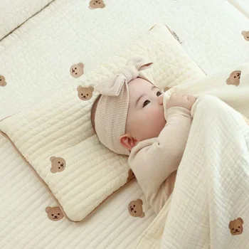 Новая Хлопчатобумажная Детская подушка с вышивкой, Дышащая и впитывающая Пот, Комплект Подушек для Малышей из детского сада