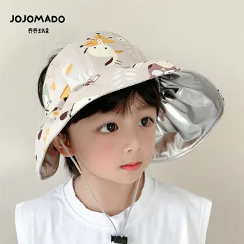 Новая детская шляпа летний пустой цилиндр детский солнцезащитный козырек с большими полями солнцезащитная шляпа для младенцев и маленьких детей мультяшный пустой цилиндр